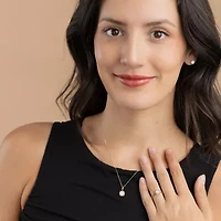 Diamond Blossom (G, Si2) Womens 1/5 CT. Lab Grown White Diamond 10K Gold 18 Inch Pendant Necklace