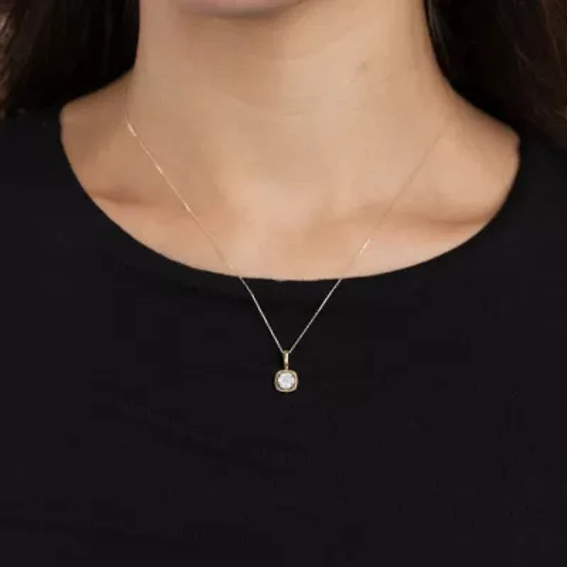 Diamond Blossom (G, Si2) Womens 1/5 CT. Lab Grown White Diamond 10K Gold 18 Inch Pendant Necklace