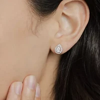 Diamond Blossom (G, Si2) 1/4 CT. T.W. Lab Grown White Diamond 10K White Gold 10.1mm Pear Stud Earrings