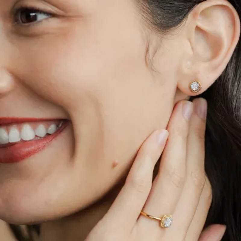 Diamond Blossom (G, Si2) 1/5 CT. Lab Grown White Diamond 10K Gold 10.1mm Stud Earrings