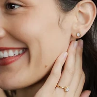 Diamond Blossom (G, Si2) 1/5 CT. Lab Grown White Diamond 10K Gold 10.1mm Stud Earrings