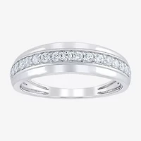 F /Vs2) Unisex Adult 2 CT. T.W. Lab Grown White Diamond 10K Gold Side Stone Wedding Bridal Set