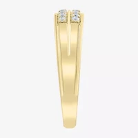 (F /Vs2) Unisex Adult 1 1/2 CT. T.W. Lab Grown White Diamond 10K Gold Side Stone Wedding Bridal Set