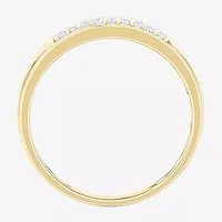 (F /Vs2) Unisex Adult 1 1/2 CT. T.W. Lab Grown White Diamond 10K Gold Side Stone Wedding Bridal Set