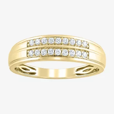 (F /Vs2) Unisex Adult 1 1/2 CT. T.W. Lab Grown White Diamond 10K Gold Side Stone Wedding Bridal Set