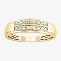 (F /Vs2) Unisex Adult 1 1/2 CT. T.W. Lab Grown White Diamond 10K Gold Side Stone Wedding Bridal Set