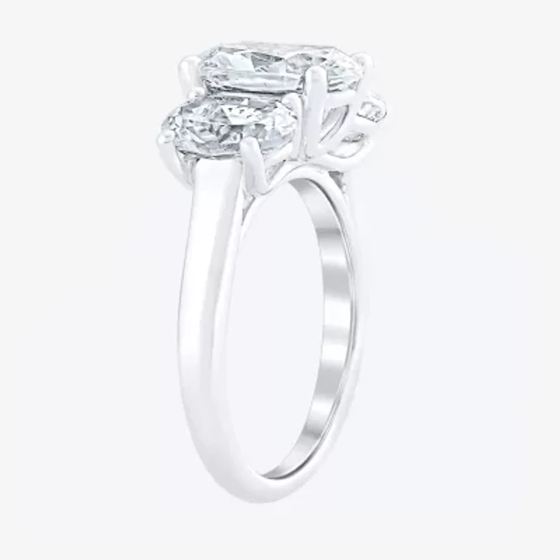 Love Lives Forever (F / Vs2) Womens 3/4 CT. T.W. Lab Grown White Diamond 10K Gold Oval 3-Stone Engagement Ring
