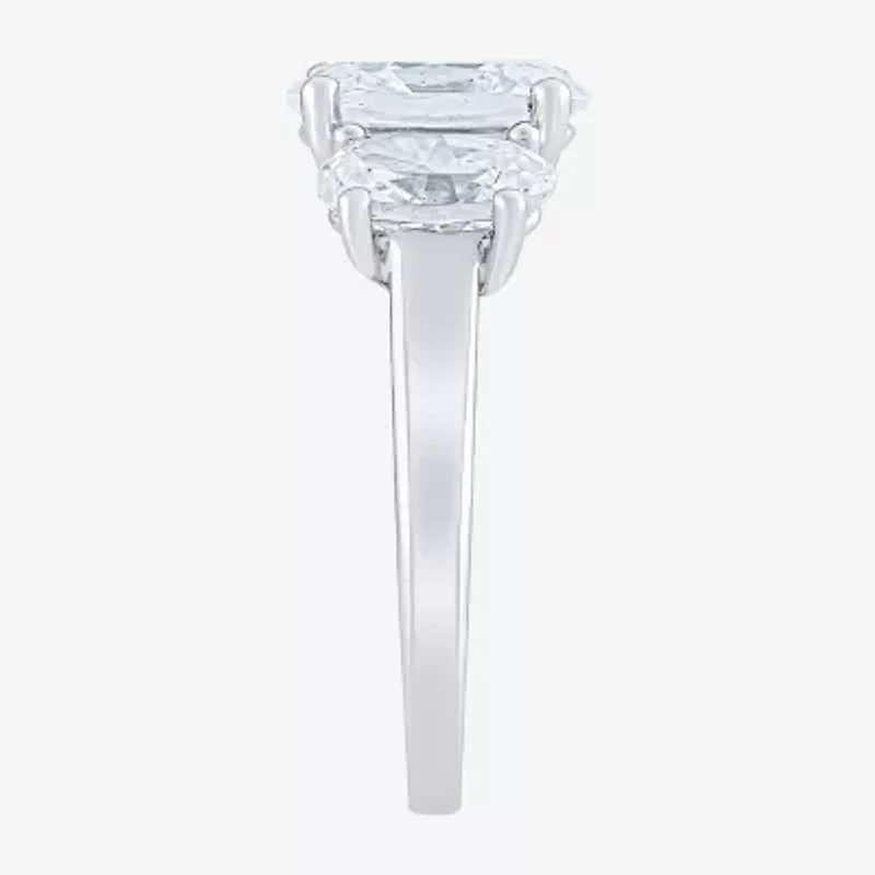 Love Lives Forever (F / Vs2) Womens 3/4 CT. T.W. Lab Grown White Diamond 10K Gold Oval 3-Stone Engagement Ring