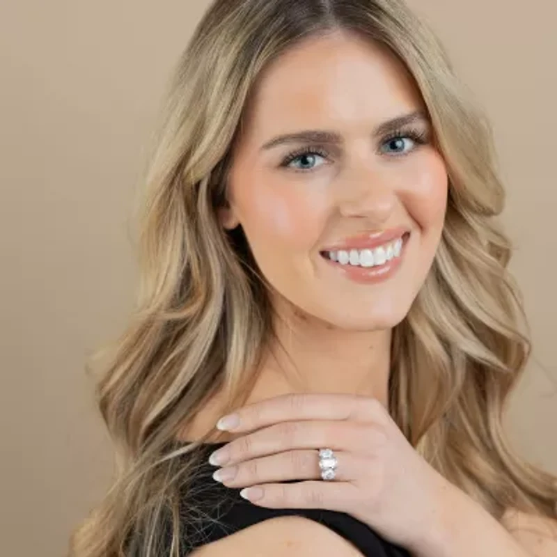 Love Lives Forever (F / Vs2) Womens 3/4 CT. T.W. Lab Grown White Diamond 10K Gold Oval 3-Stone Engagement Ring