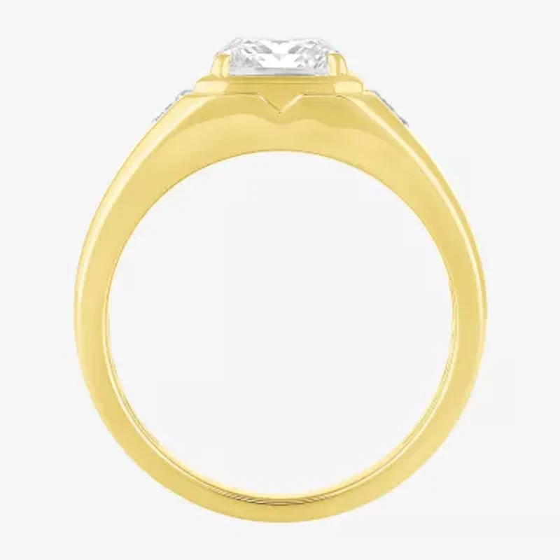 (F / Vs2) Mens 3 1/6 Ct. T.W. Lab Grown White Diamond 10K Gold Rectangular Engagement Ring