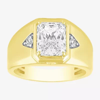 (F / Vs2) Mens 3 1/6 Ct. T.W. Lab Grown White Diamond 10K Gold Rectangular Engagement Ring