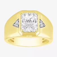 (F / Vs2) Mens 3 1/6 Ct. T.W. Lab Grown White Diamond 10K Gold Rectangular Engagement Ring
