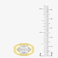 (F / Vs2) Mens 3 1/6 Ct. T.W. Lab Grown White Diamond 10K Gold Rectangular Engagement Ring