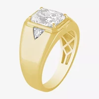 (F / Vs2) Mens 3 1/6 Ct. T.W. Lab Grown White Diamond 10K Gold Rectangular Engagement Ring