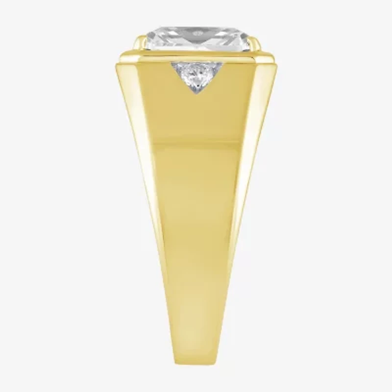 (F / Vs2) Mens 3 1/6 Ct. T.W. Lab Grown White Diamond 10K Gold Rectangular Engagement Ring