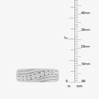(F / Vs2) Mens 24MM 1/2 CT. T.W. Lab Grown White Diamond 10K Gold Round Wedding Band