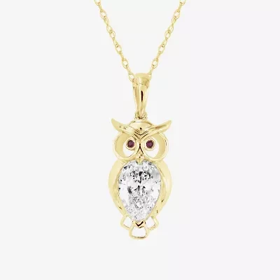 Owl (F / Si2) Womens 1 CT. T.W. Lab Grown White Diamond 14K Gold Over Silver 18 Inch Pendant Necklace