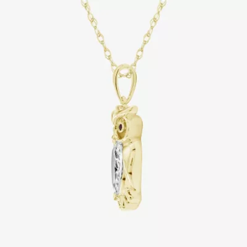 Owl (F / Si2) Womens 1 CT. T.W. Lab Grown White Diamond 14K Gold Over Silver 18 Inch Pendant Necklace