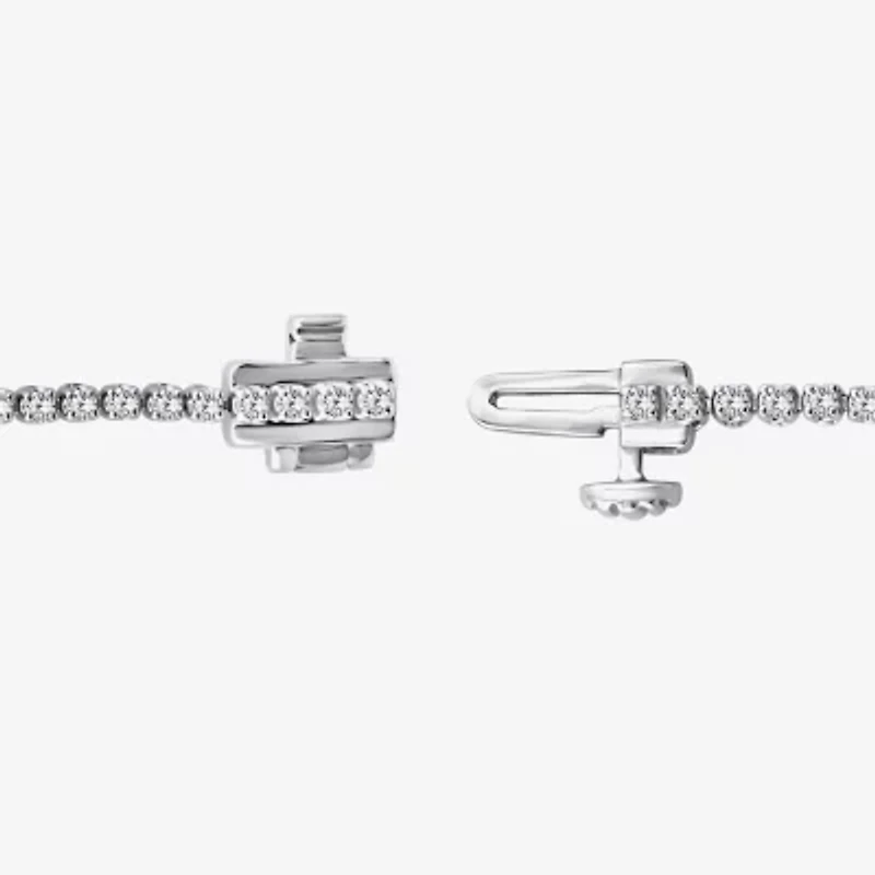 (F / Si2) Womens 1 1/10 CT. T.W.  Lab Grown White Diamond Sterling Silver 8 Inch Tennis Bracelet