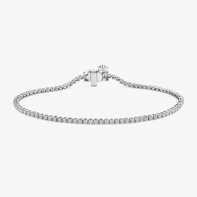 (F / Si2) Womens 1 1/10 CT. T.W.  Lab Grown White Diamond Sterling Silver 8 Inch Tennis Bracelet