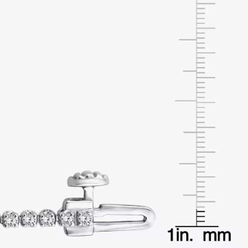 (F / Si2) Womens 1 1/10 CT. T.W.  Lab Grown White Diamond Sterling Silver 8 Inch Tennis Bracelet