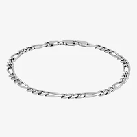 Limited Quantities! Womens Sterling Silver 8 1/2 Inch Solid Figaro Chain Bracelet