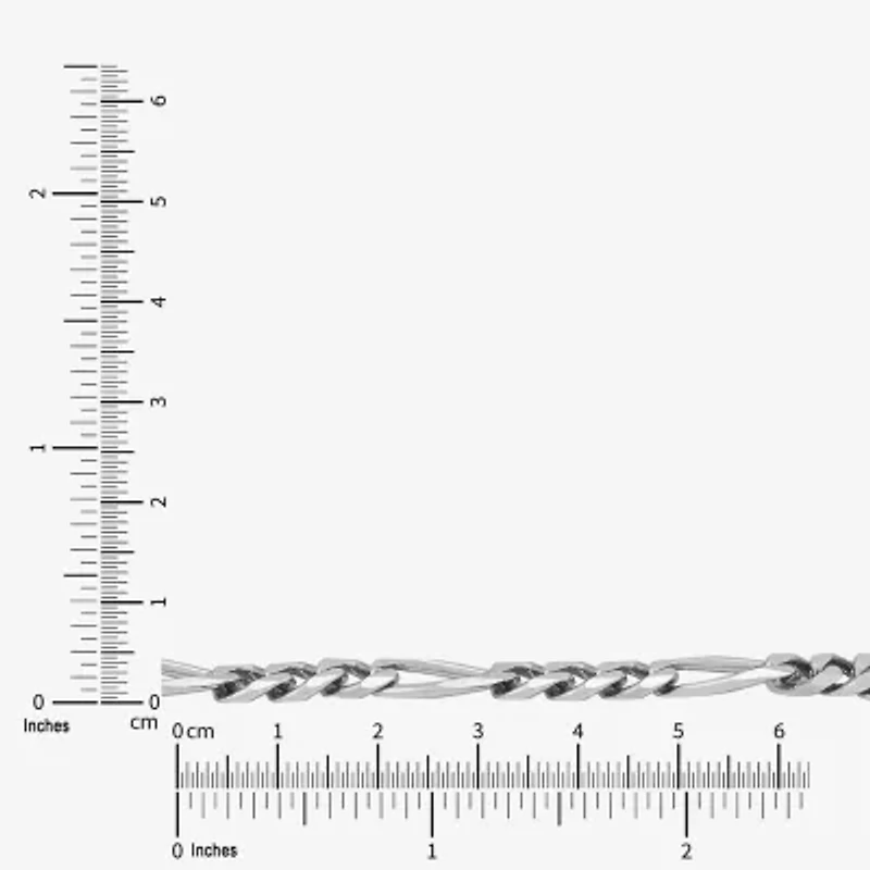 Limited Quantities! Womens Sterling Silver 8 1/2 Inch Solid Figaro Chain Bracelet