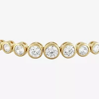 Limited Quantities! Womens White Cubic Zirconia 14K Gold Over Silver Bolo Bracelet