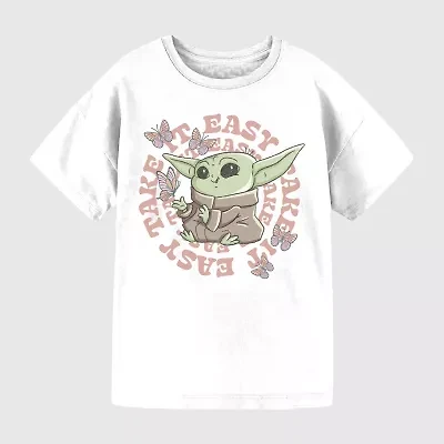 Little & Big Kid Girls Crew Neck Short Sleeve Regular Fit Star Wars Graphic T-Shirt