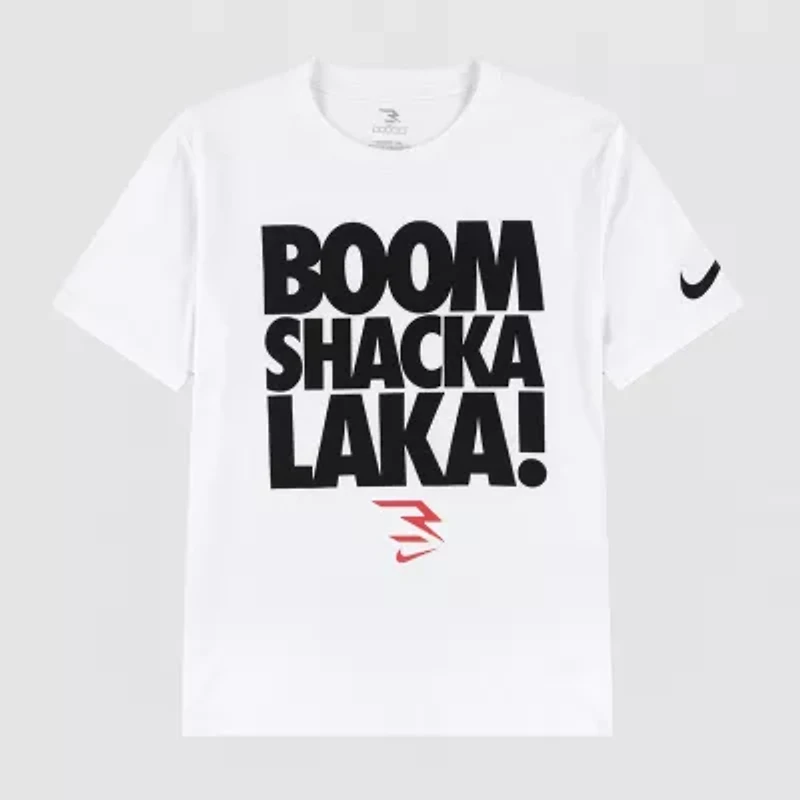Nike 3BRAND by Russell Wilson Big Kid Boys Crew Neck Short Sleeve Regular Fit Graphic T-Shirt