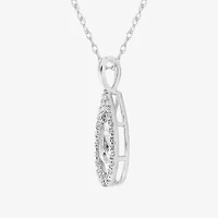 (F / Si2) Womens 5/8 CT. T.W. Lab Grown White Diamond Sterling Silver Pear 18 Inch Pendant Necklace