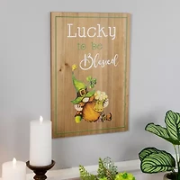 Northlight 19" Lucky To Be Blessed Wooden Wall Sign