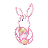 Northlight 17" Lighted Pink Bunny With Egg Window Easter Window Decor