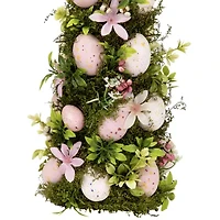 Northlight 14" Pink And White Floral And Foliage Egg Tabletop Tree