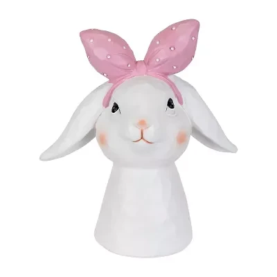 Northlight 8" Bunny Bust With Hair Bow Easter Figurine