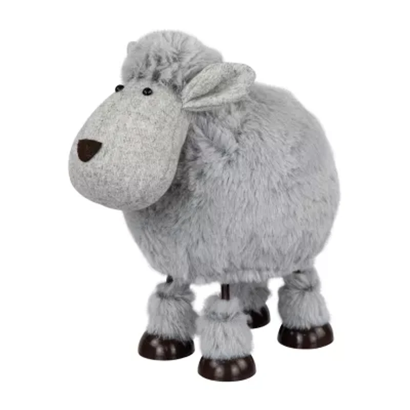Northlight 8" Gray Bouncing Sheep Plush Easter Figurine