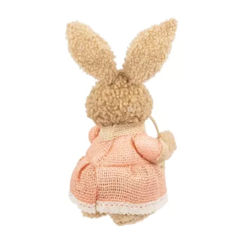 Northlight 10" Plush Girl Rabbit With Easter Basket