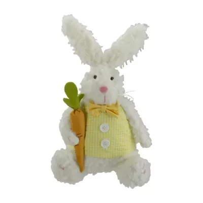 Northlight 14" Plush Bunny Rabbit With Carrot Spring Easter Tabletop Decor