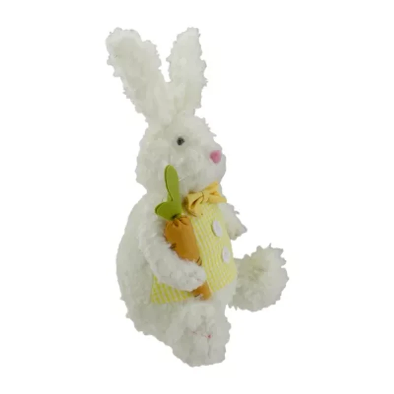Northlight 14" Plush Bunny Rabbit With Carrot Spring Easter Tabletop Decor