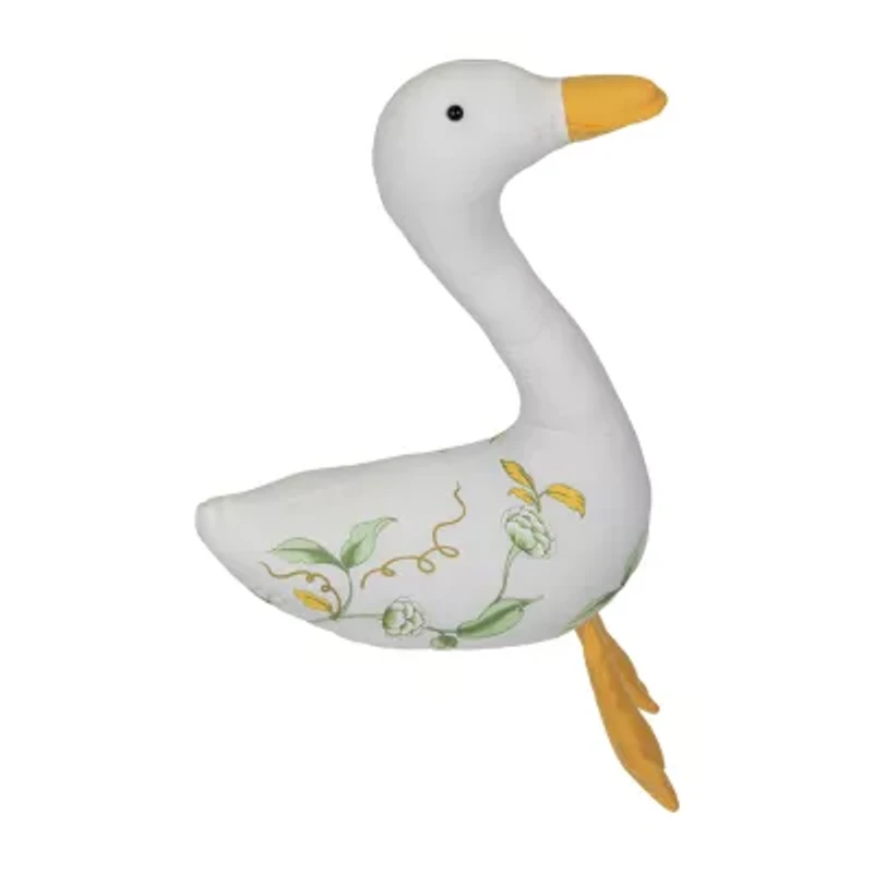 Northlight 16" Plush Floral Goose Easter Tabletop Decor