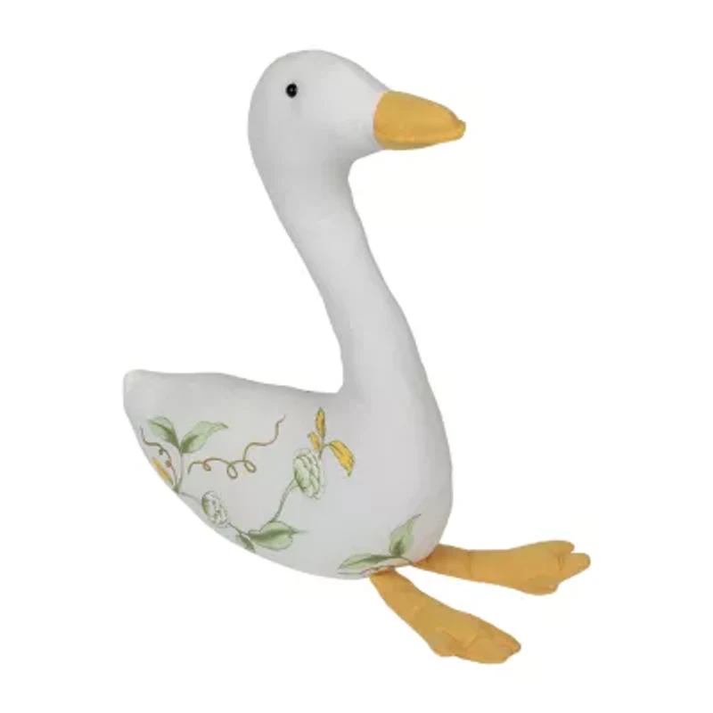 Northlight 16" Plush Floral Goose Easter Tabletop Decor