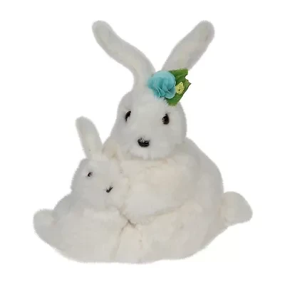 Northlight 10" Plush Mother And Baby Bunny Rabbit Spring Easter Tabletop Decor
