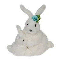 Northlight 10" Plush Mother And Baby Bunny Rabbit Spring Easter Tabletop Decor