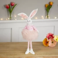 Northlight 15" Pink And White Ballerina Bunny Standing Easter Figurine