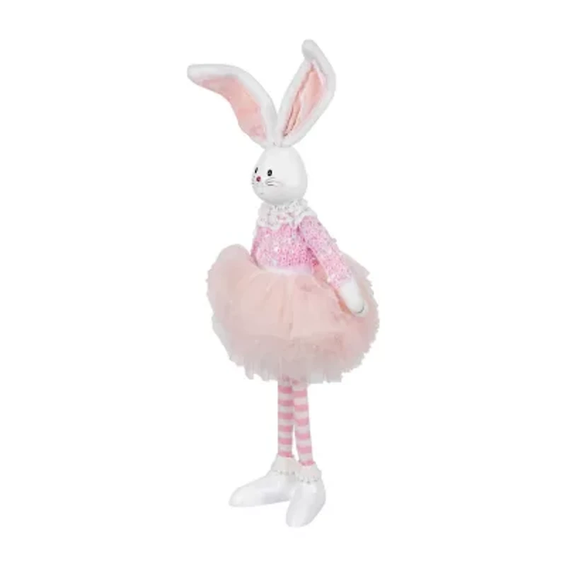 Northlight 15" Pink And White Ballerina Bunny Standing Easter Figurine