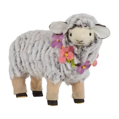 Northlight 8" Sheep Wearing Flower Necklace Easter Tabletop Decor