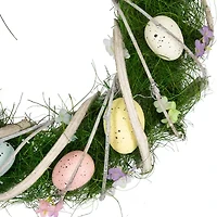 Northlight 15" Speckled Eggs And Spring Flowers Wreath