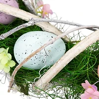 Northlight 15" Speckled Eggs And Spring Flowers Wreath