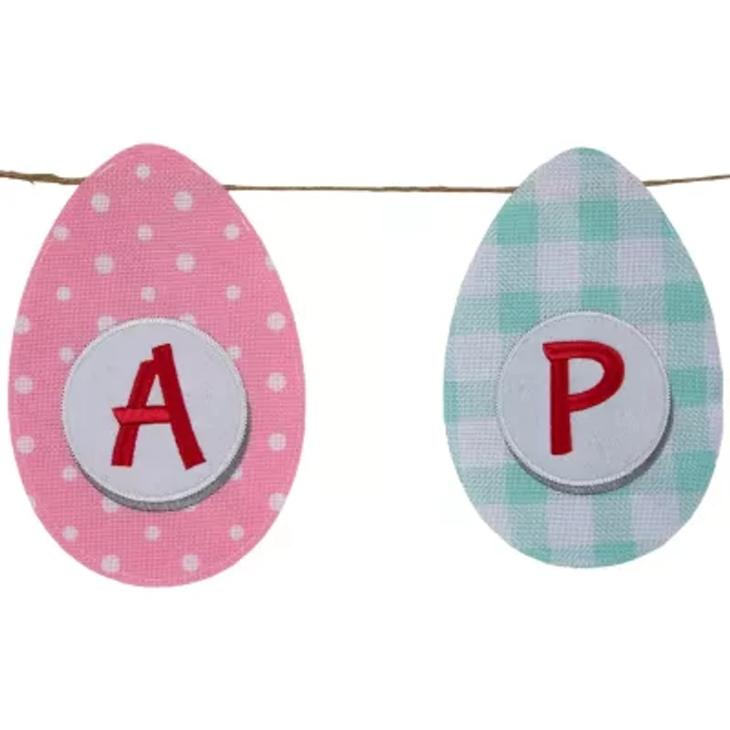 Northlight 70" Pastel Checkered And Striped Happy Hanging Banner