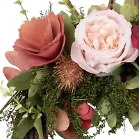 Northlight 15" Wooden Floral Bunny Ears Twig Wreath